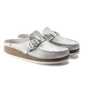 Birkenstock Buckley clog / mule 37 white w/ subtle sparkle